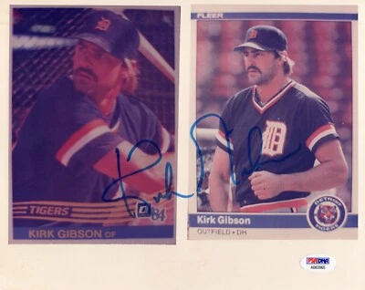 2 - Kirk Gibson signed photos, Detroit Tigers autograph PSA DNA Authenticated -O - Image 1 of 3