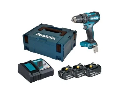 Makita DHP485RF3J Trapano avvitatore con percussione 18V con 3 batterie da 3 ah - Immagine 1 di 4