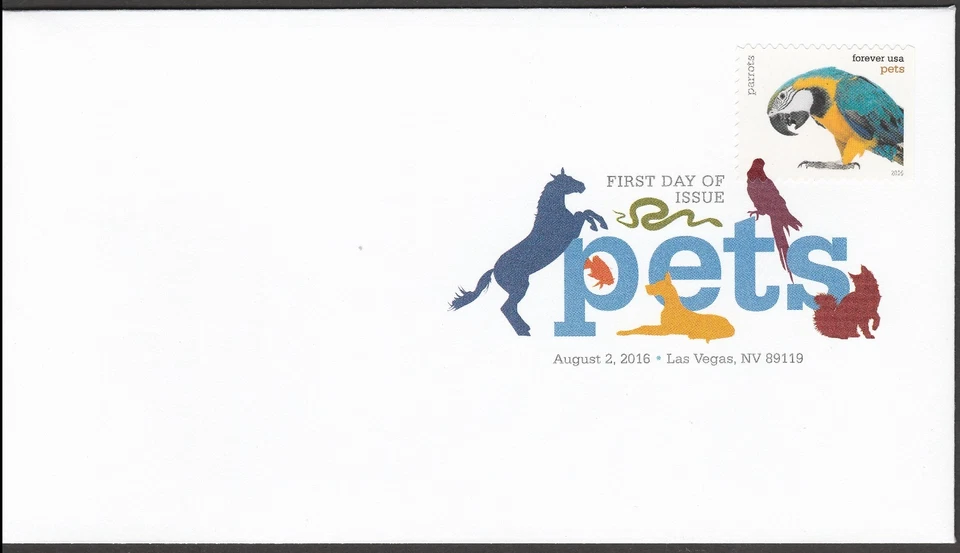 US 5115 Pets Parrots DCP FDC 2016 - Image 1 of 1