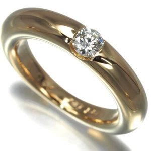 Auth Cartier Ring Diamond 0.25ct Ellipse EU50 18K 750 Yellow Gold - Picture 1 of 5