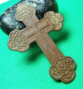 Ancient Bronze Cross Wearable Pendant Antique Rare C275 - Picture 1 of 5