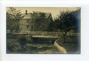 Foto postal antigua de Marshfield MA RPPC Old Mill, River, Bridge - Imagen 1 de 2