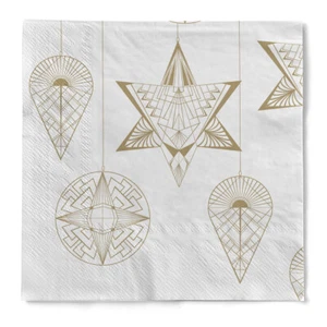 Serviette "Gatsby" (Sterne) in Gold aus Tissue 33 x 33 cm, 20 Stück - Bild 1 von 4