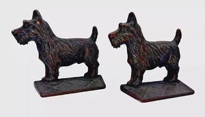 Juego de sujetalibros de hierro fundido Verona Scottie Dog Terrier acabado bronce de colección años 30 ~ 2 - Imagen 1 de 15