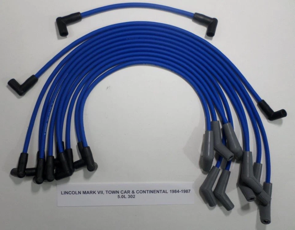 LINCOLN MARK VII, TOWN CAR, CONTINENTAL 1984-1987 302 5.0L BLUE Spark Plug Wires - Image 1 of 1