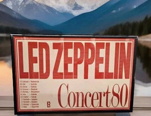 LED ZEPPELIN (FINAL SHOWS) TOUR OVER EUROPE 1980 GERMAN Poster 11 X 17 Framed - Picture 1 of 2