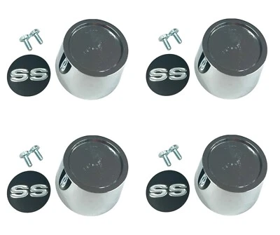 (Set/4) Chrome SS Wheel Center Caps For 1969-1970 Chevelle (SS Mag Wheels ONLY) - Image 1 of 4
