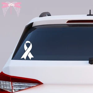 Lung Cancer Awareness Ribbons White Vinyl Decal Stickers 22 Sizes Available - Picture 1 of 3