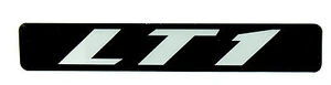 LT1 EMBLEM (B) Super Sized SATIN CHROME ON BLACK - Picture 1 of 2