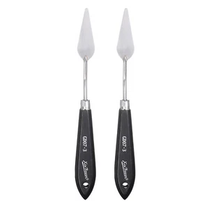 2pcs Painting Palette Knife 8.07" Stainless Steel Blade Beech Wood Handle - Picture 1 of 7