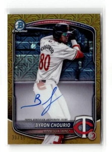 Bowman Chrome Byron Chourio 2025 #BMA-BC Gold/50 Mojo refractor automático - Imagen 1 de 2