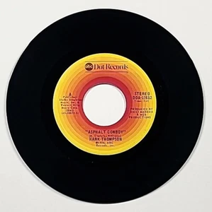 1976 Hank Thompson Vtg 45 Vinyl, Asphalt Cowboy & Fifteen Miles to... ABC Dot - Picture 1 of 4