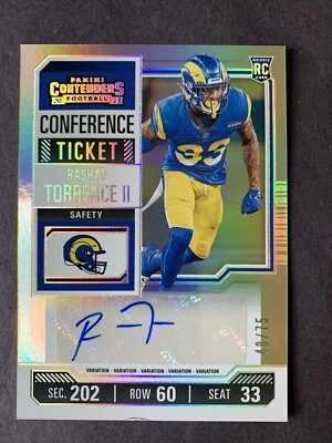Rashad Torrence II Rookie Auto RC 2023 Contenders Conference Ticket /75 - Image 1 of 3