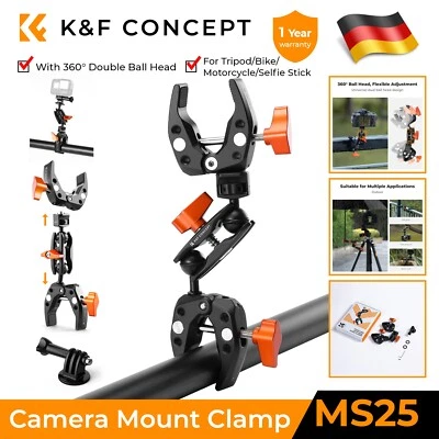 K&F Concept Magic Arm mit Doppelte Super Clamp mit Adapter für Action-Kamera - Bild 1 von 4
