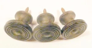 vintage* ATWATER-KENT / POOLE CABINET part: 3 SCREW-IN BRASS KNOBS / 1" in diam - Picture 1 of 3