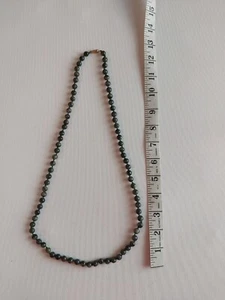 Green Jade Jadeite Carved Vintage Necklace - Picture 1 of 6