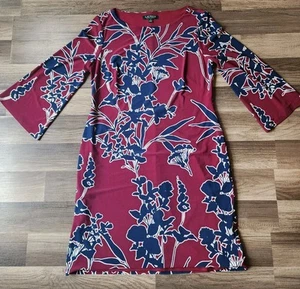 LAUREN RALPH LAUREN DRESS WOMENS SIZE 10 FLORAL PATTERN KNEE LENGTH POCKETS BELL - Picture 1 of 10
