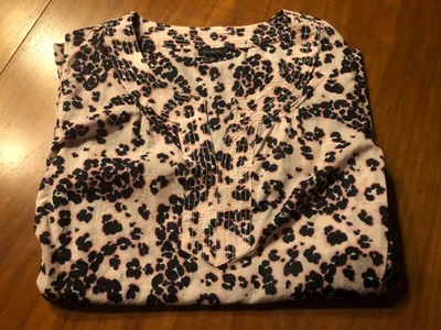 TALBOTS Mujer XL Top Camisa Blusa ROSA NEGRO PAISLEY Sin Mangas HERMOSA Foto 1 de 4