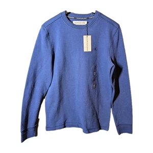 Calvin Klein Jeans Men's Waffle Knit Shirt Blue Size XS New Tags 100% Cotton - Picture 1 of 8