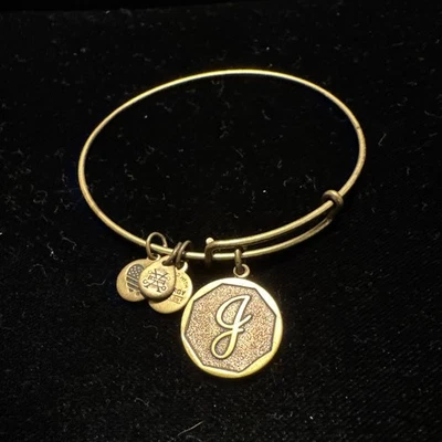 Alex and Ani Gold  " Initial J Monogram " Charm Bangle Bracelet ✨️  - Image 1 of 2