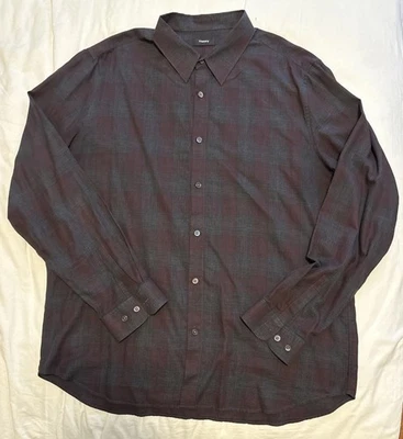Camisa Theory XXL Phoenix Venlo Check 100 % algodón manga larga abotonada para hombre Foto 1 de 4