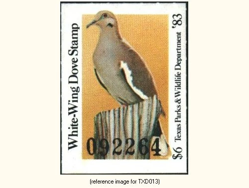 D2K Texas White-wing Dove 1983 $6.00 - Image 1 of 1