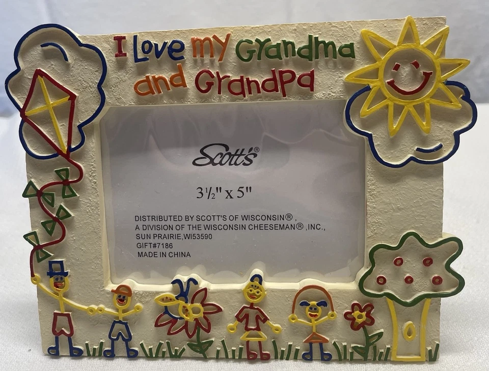 Scotts “ I Love My Grandma And Grandpa” Multi Color Picture Frame 3 1/2” x 5” - Image 1 of 4