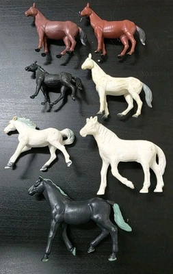 LOTE De Colección De 7 Caballos De Juguete De Plástico De Los Años 60/70 Hong Kong Etc (T1) Foto 1 de 4