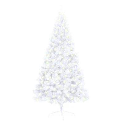  Medio árbol de Navidad falso PVC blanco, acero grande Foto 1 de 4