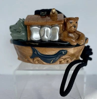 Timmy Woods Beverly Hills Noah's Ark Purse Vintage Hand Carved Wooden Rope Strap - Image 1 of 4