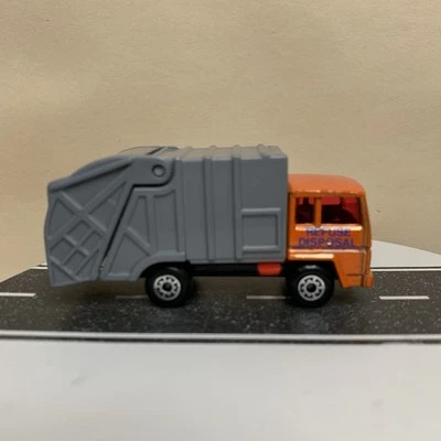 Matchbox MB-36 Refuse Garbage Truck Orange Cab/Gray Dump Bed ~1:64 Scale NM - Image 1 of 4