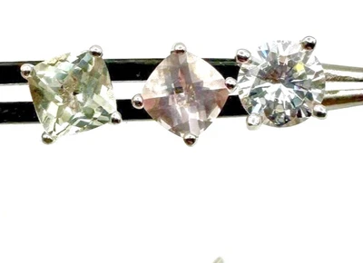 Lote de Joyería de Pendientes de Plata de Ley 925 Tachuelas Estrás Para Mujer Multicolor Foto 1 de 4