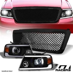 Faros proyectores barra tubo LED completa ámbar + rejilla de malla para F150 2004-2008 negro - Imagen 1 de 9