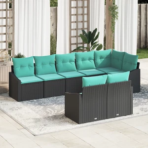 Garden Sofa Set Poly Rattan and Powder-Coated Steel Outdoor Lounge Lawn vidaXL - Picture 1 of 14
