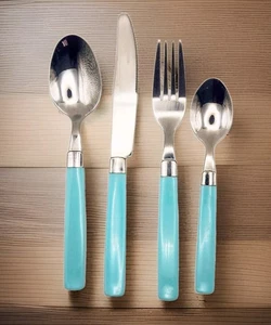 ANNOVA Turquoise Flatware Set 32-Piece | Service for 8 | Stainless Steel - Picture 1 of 5
