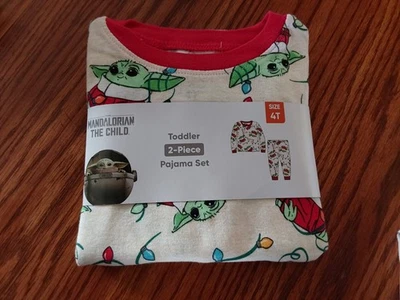 Mandalorian el Niño Navidad Star Wars BEBÉ 2 Piezas Pijama Set Talla 4T Nuevo en Paquete Foto 1 de 2
