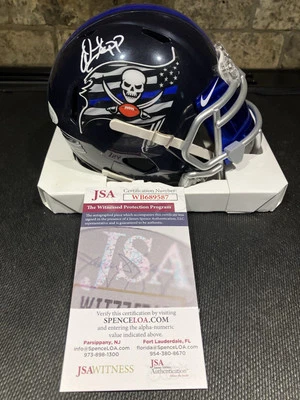 Warren Sapp Signed Tampa Bay Buccaneers Custom Mini Helmet. JSA - Image 1 of 4