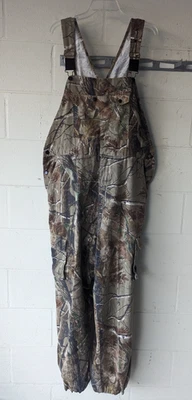Realtree Leaf Camo Hunting Overalls Bib Size XLarge (40-42) Drawstring Hem - Image 1 of 4