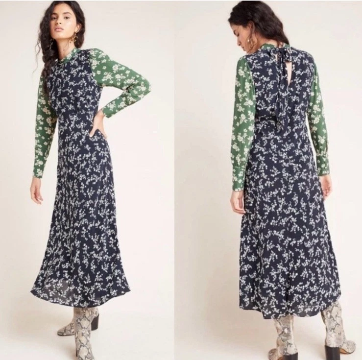 Maxi Vestido Para Mujer Anthropologie X Kachel Luisa Floral Boho Cottagecore Pradera Foto 1 de 4