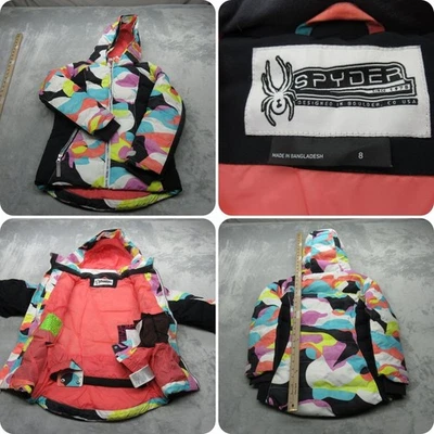Jaqueta de esqui Spyder juvenil 8 rosa atlas isolada grossa resistente à água snowboard - Imagem 1 de 4