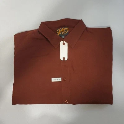 Camisa Johnny Bigg NUEVA SIN ETIQUETAS Para hombres Lino Abotonada Suave Marrón Chocolate LS Talla 4XL Foto 1 de 4