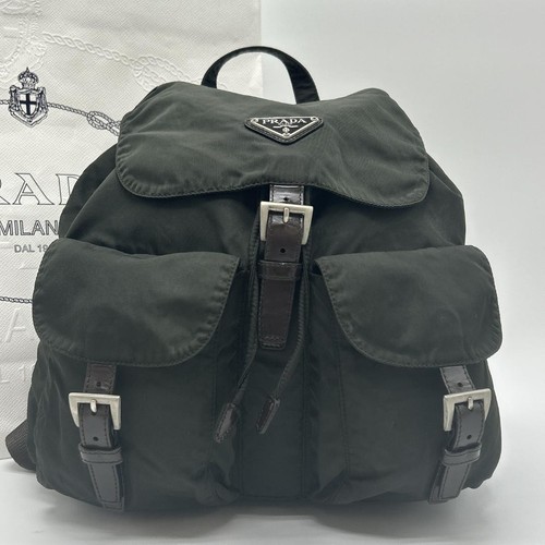 Mini sac à dos Prada kaki nylon cuir sac à dos créateur petit sac de voyage