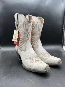 Ariat Größe 9 Goldie abgenutzt weiß Cowgirl Stiefel Western Boho Rodeo Leder gebraucht, in einwandfreiem Zustand - Bild 1 von 15