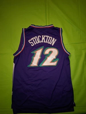 Camiseta deportiva Hardwood Classics Adidas NBA John Stockton longitud L+ alta Utah Jazz #12 Foto 1 de 4