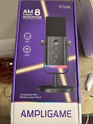 FIFINE AM8 USB/XLR Dynamic Microphone for Podcast Recording, PC Computer Gaming - Image 1 of 3