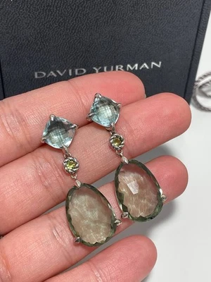 Auténticos Pendientes Mujer David Yurman Topacio Azul Prasiolita y Peridoto Foto 1 de 4