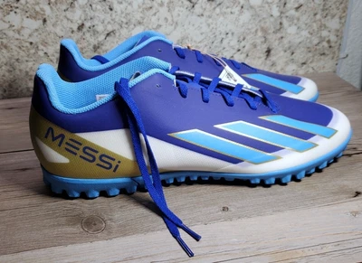 Botines de fútbol Adidas X Crazyfast Messi Club TF césped azul blanco zapatos para hombre 12 Foto 1 de 4