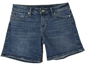 Lucky Brand Womens Denim Shorts The Roll Up SZ 6/28 $69.50 Blue 6" Lucky Pocket - Picture 1 of 8