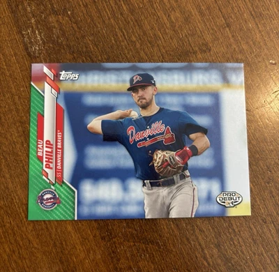 Beau Philip 2020 Topps Pro Debut Green PD-197 Danville Braves Beavers /99 - Image 1 of 2