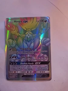 Pokemon Card Hoopa GX 187/181 Sun & Moon Team Up Rainbow Holo Secret Rare - Picture 1 of 2